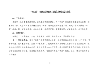 “两新”组织党组织规范化建设标准(定稿)