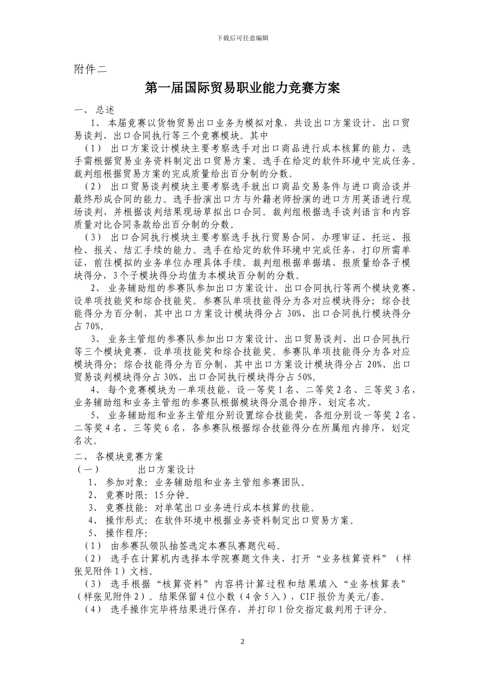 全国国际贸易职业能力竞赛职业依据_第2页