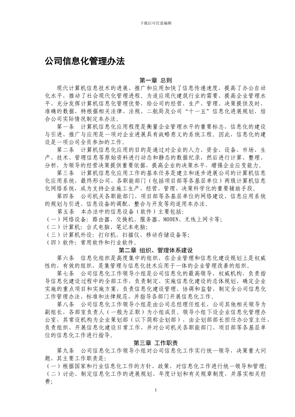 公司信息化管理办法1_第1页