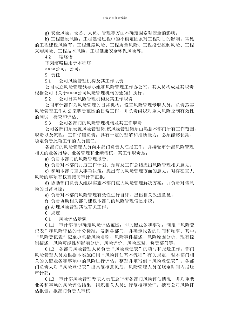 公司全面风险管理实施细则_第2页