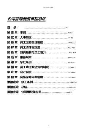 公司管理制度章程总法