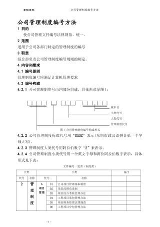 公司管理制度编号方法