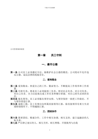 公司管理规章制度(中小企业)