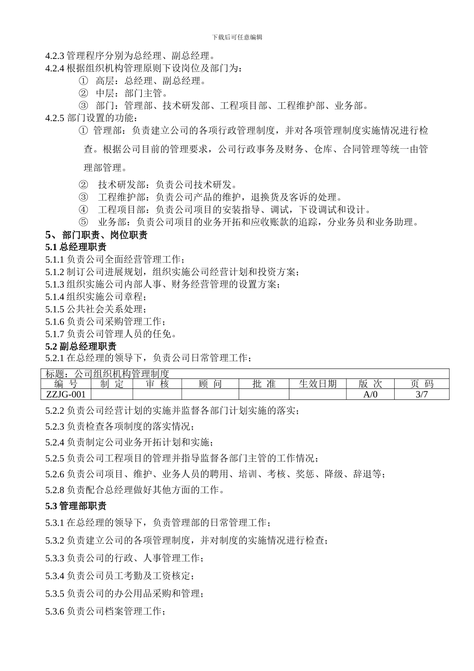 公司组织机构管理制度_第3页
