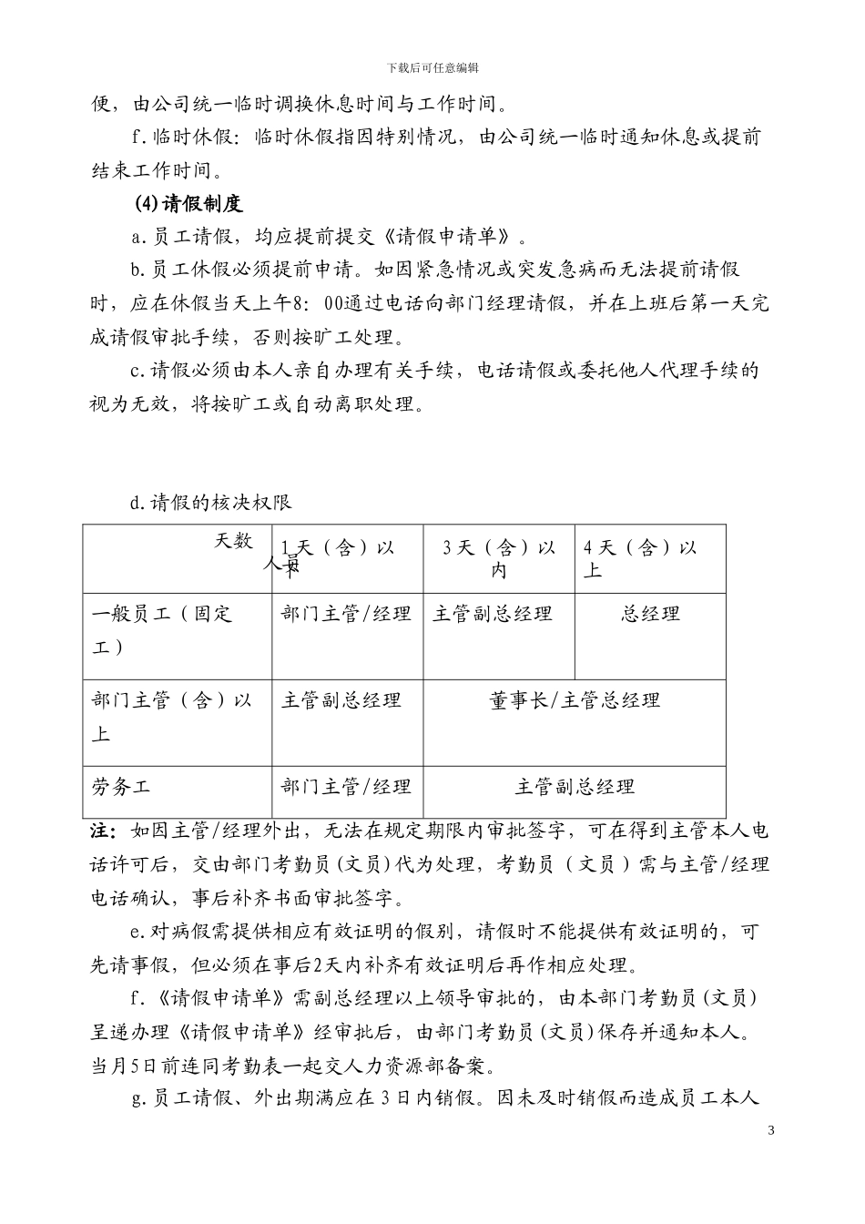 公司考勤制度范本1张震_第3页