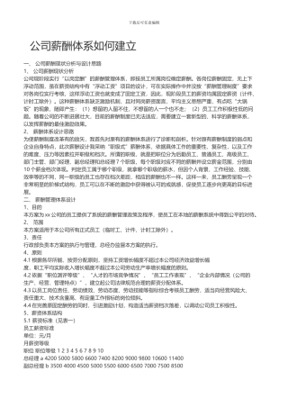 公司薪酬体系如何建立