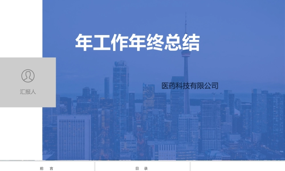 医药科技有限公司  年度工作总结