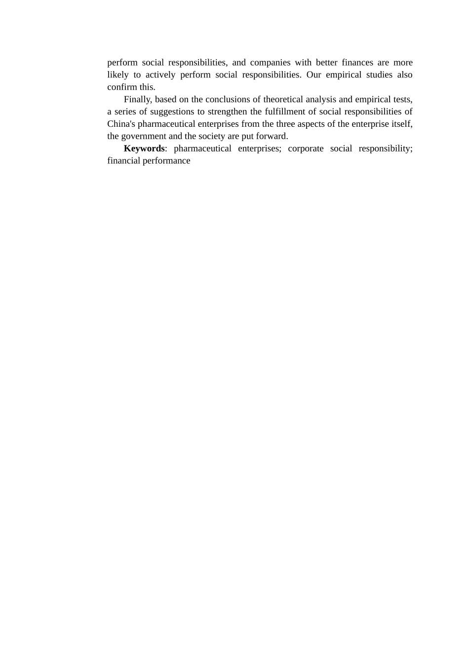 医药企业社会责任与公司财务绩效的关系研究论文设计_第3页
