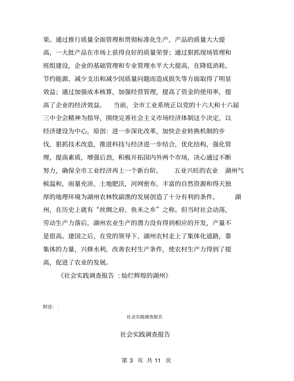 社会实践调查报告-灿烂辉煌的湖州【可编辑版】_第3页