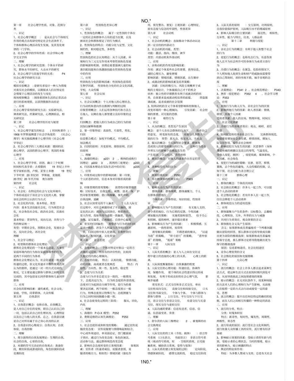 社会心理学--考试大纲_第1页