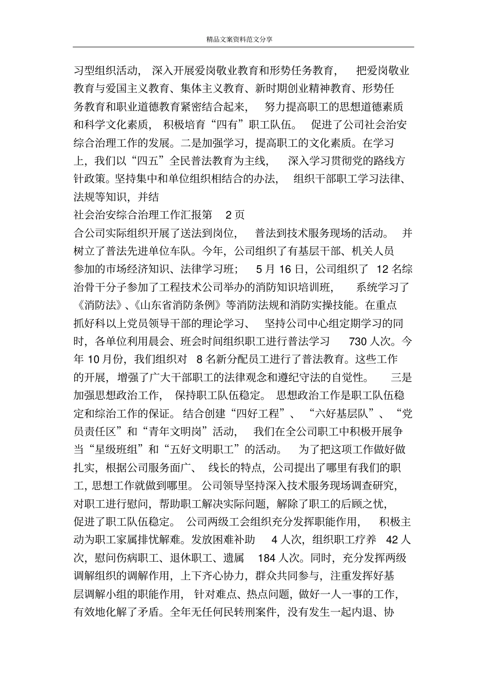 社会治安综合治理工作汇报-精品文案范文_第3页