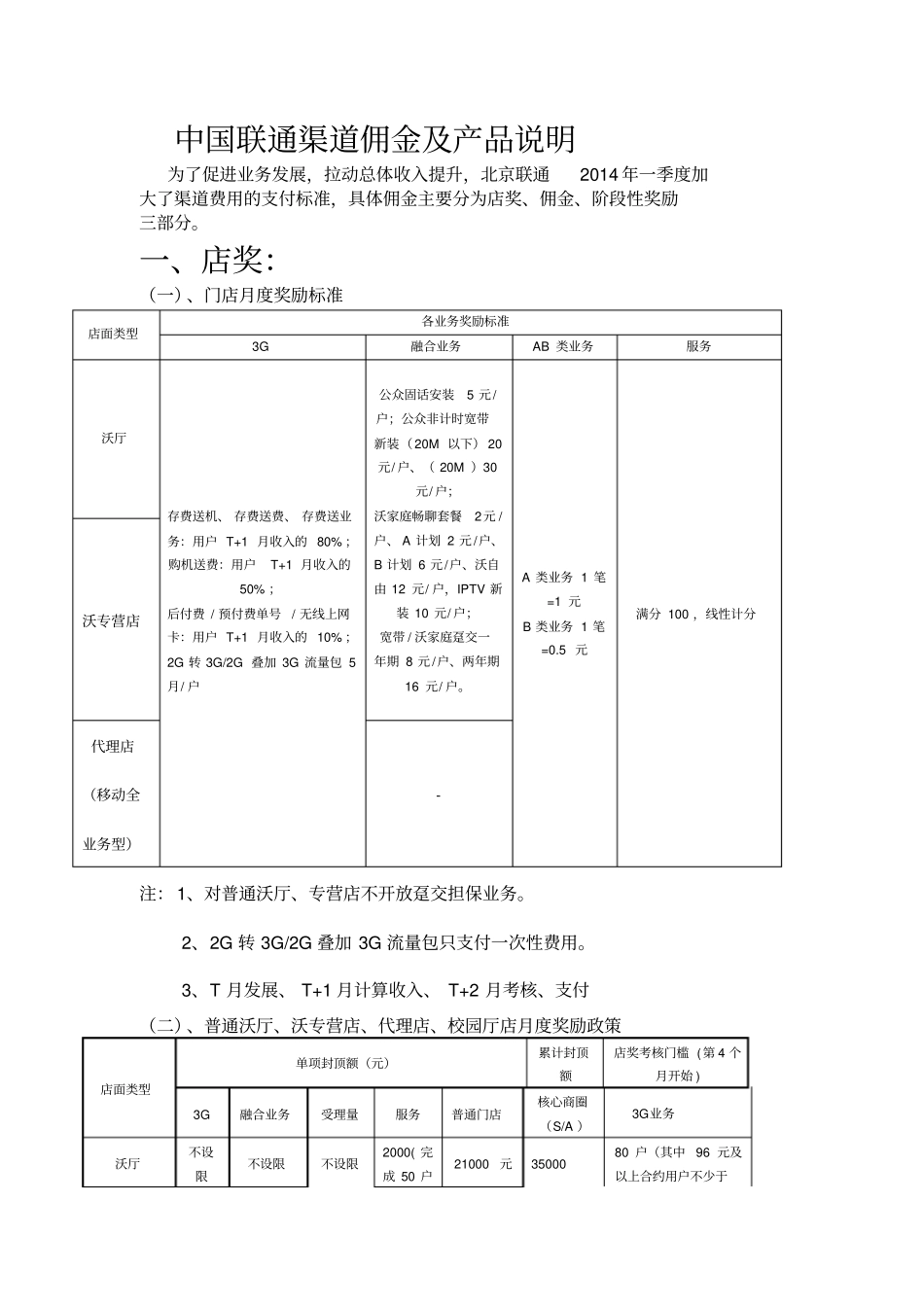 社会渠道代理店佣金政策表_第1页
