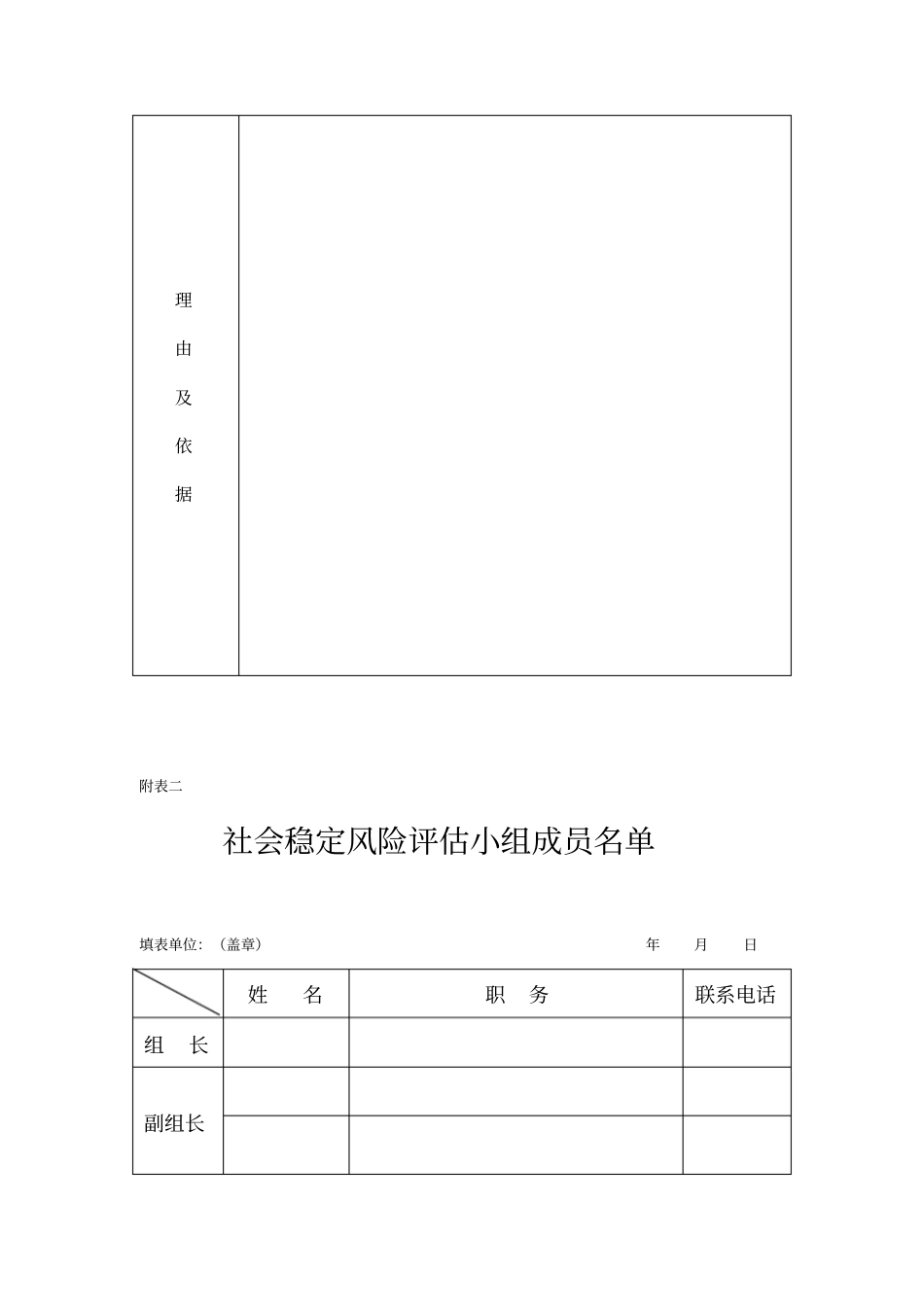 社会稳定风险评价表格模板_第2页