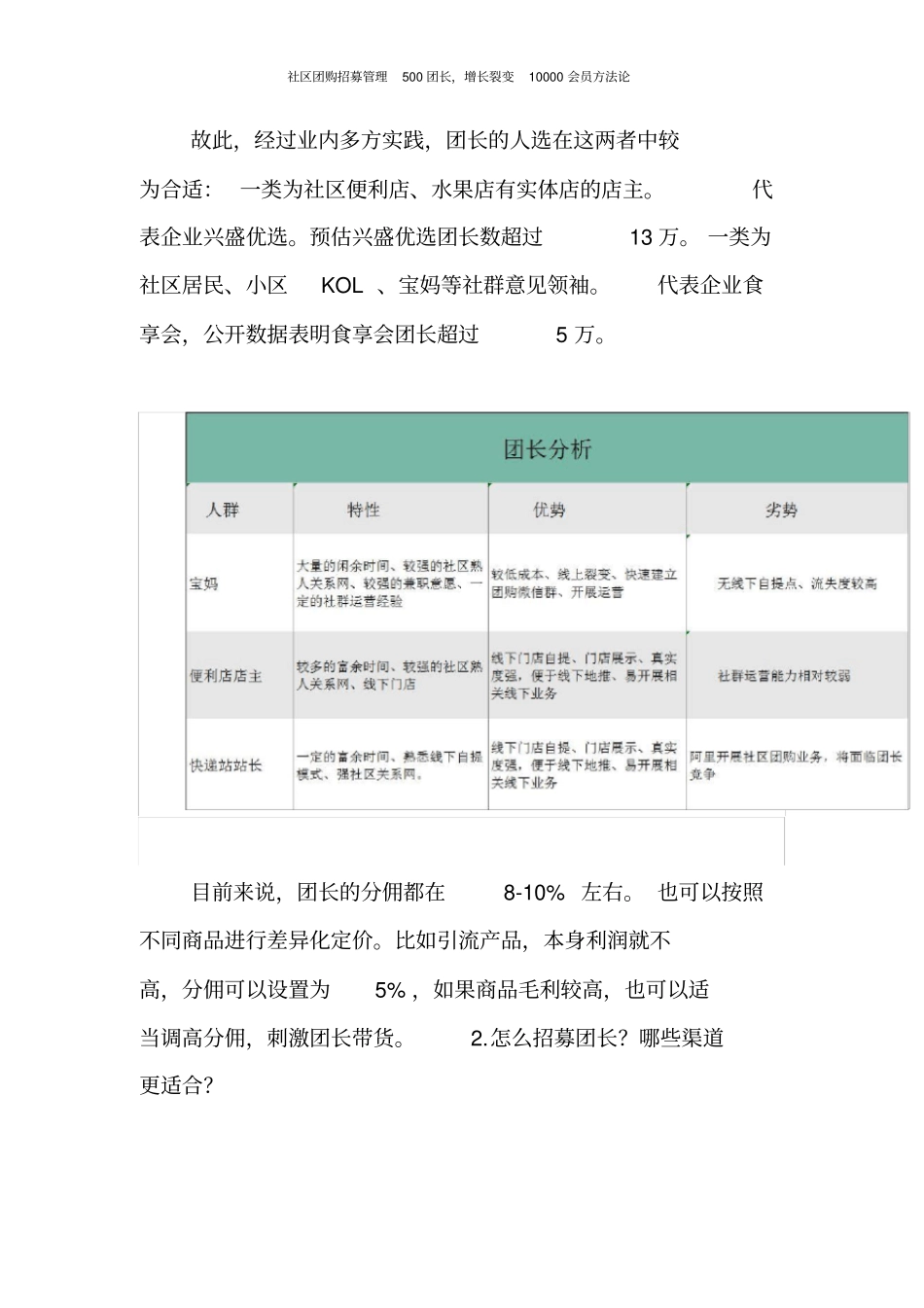 社区团购10天招募管理500团长,增长裂变10000会员方法论_第2页