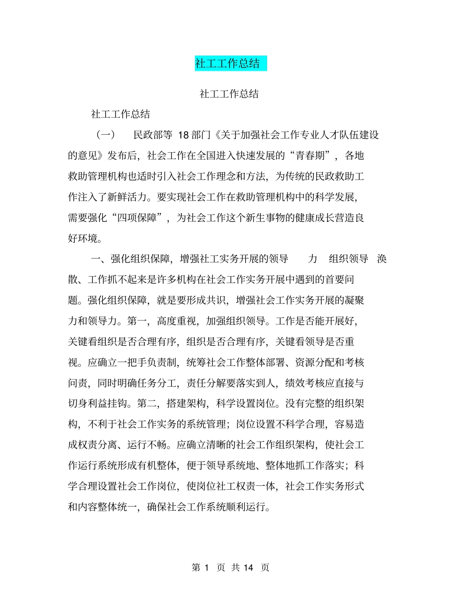 社工工作总结【可编辑版】_第1页