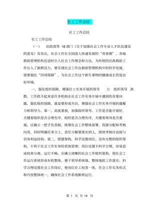 社工工作总结【可编辑版】