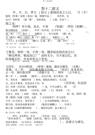 祭十二郎文挖空
