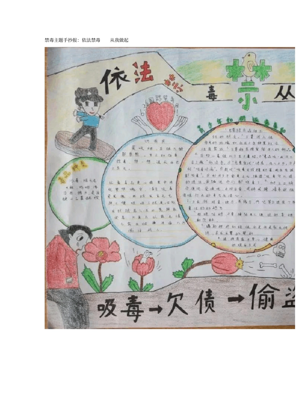 禁毒主题手抄报：依法禁毒从我做起_第1页