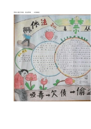 禁毒主题手抄报：依法禁毒从我做起