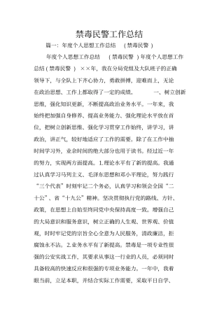 禁毒民警工作总结