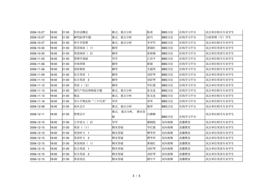 秋季浙江电视大学网上教学活动安排表_第3页