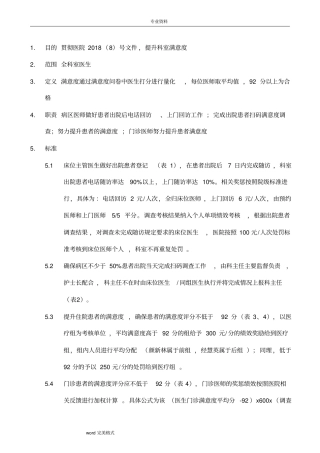 科室提升患者满意度管理制度汇编