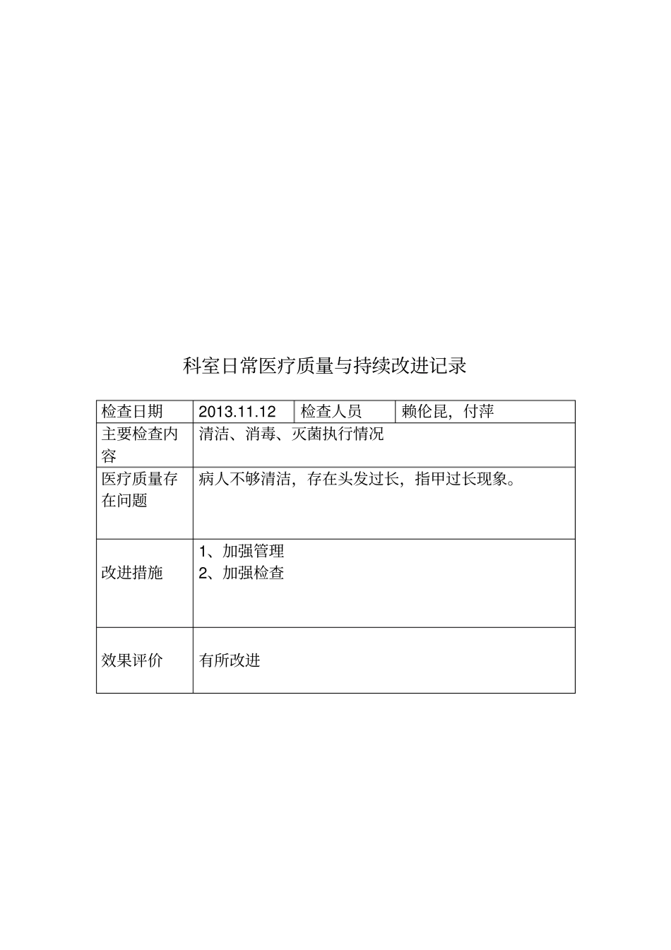 科室日常医疗质量管理和持续改进记录_第3页