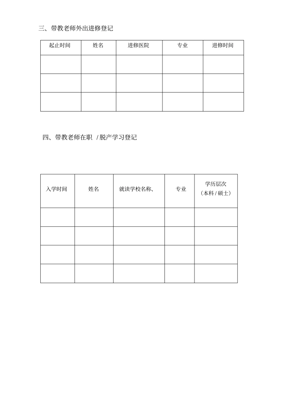 科室教学管理台账登记本_第3页