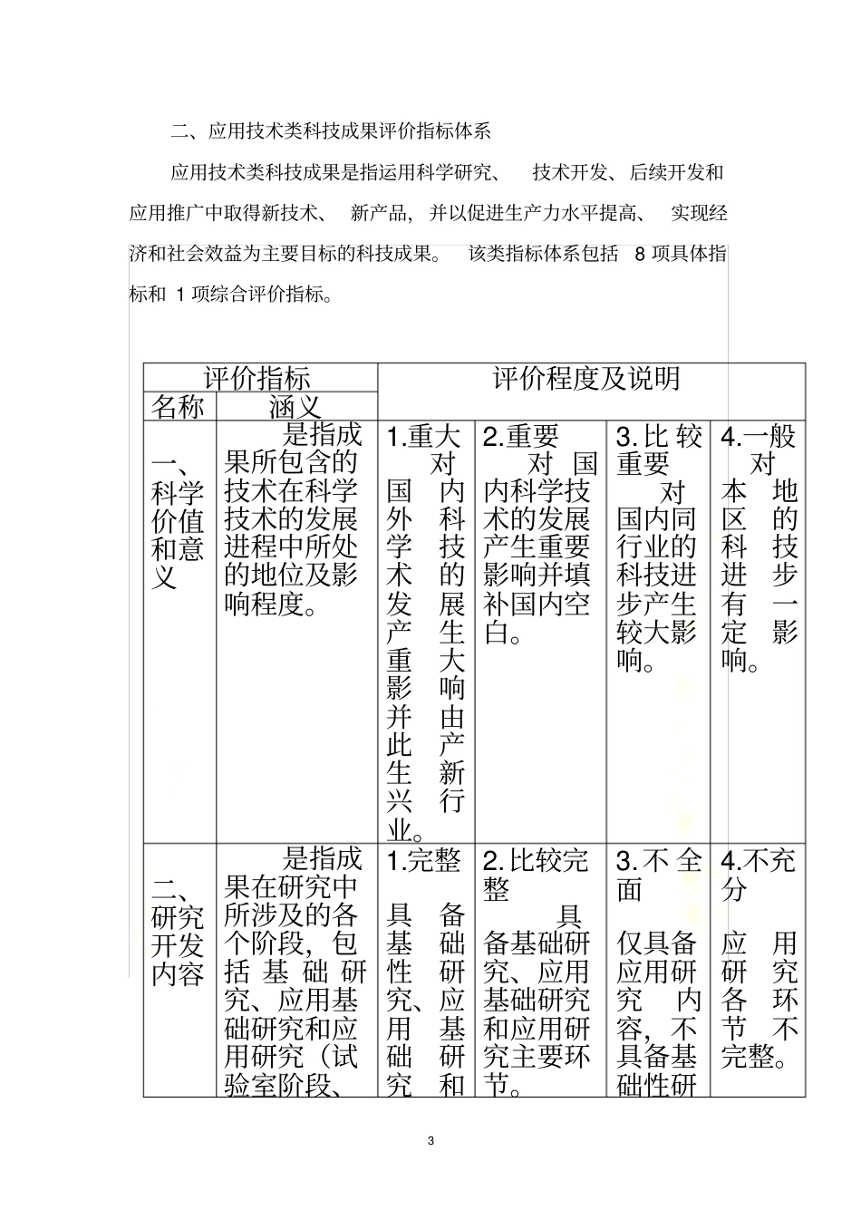 科技成果评价指标体系说明表_第3页