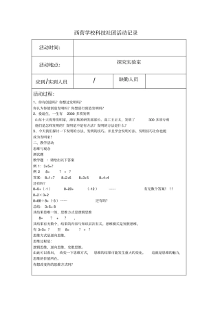 科技社团活动记录