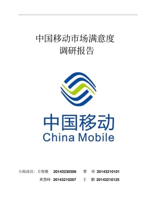 移动场满意度调研报告汇总