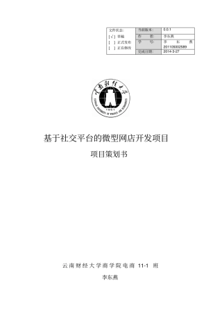 移动电子商务项目策划书