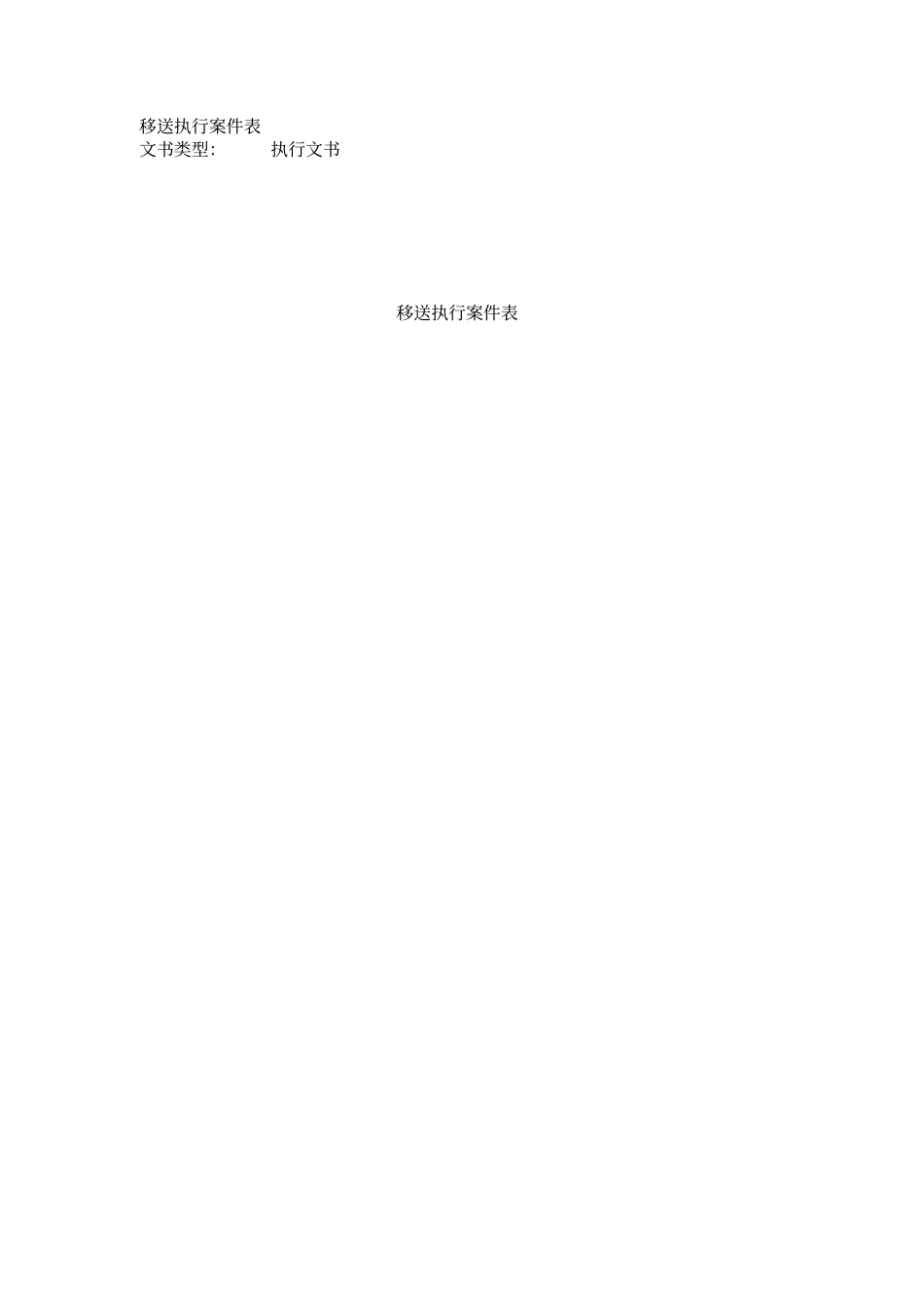 移送执行案件表_第1页