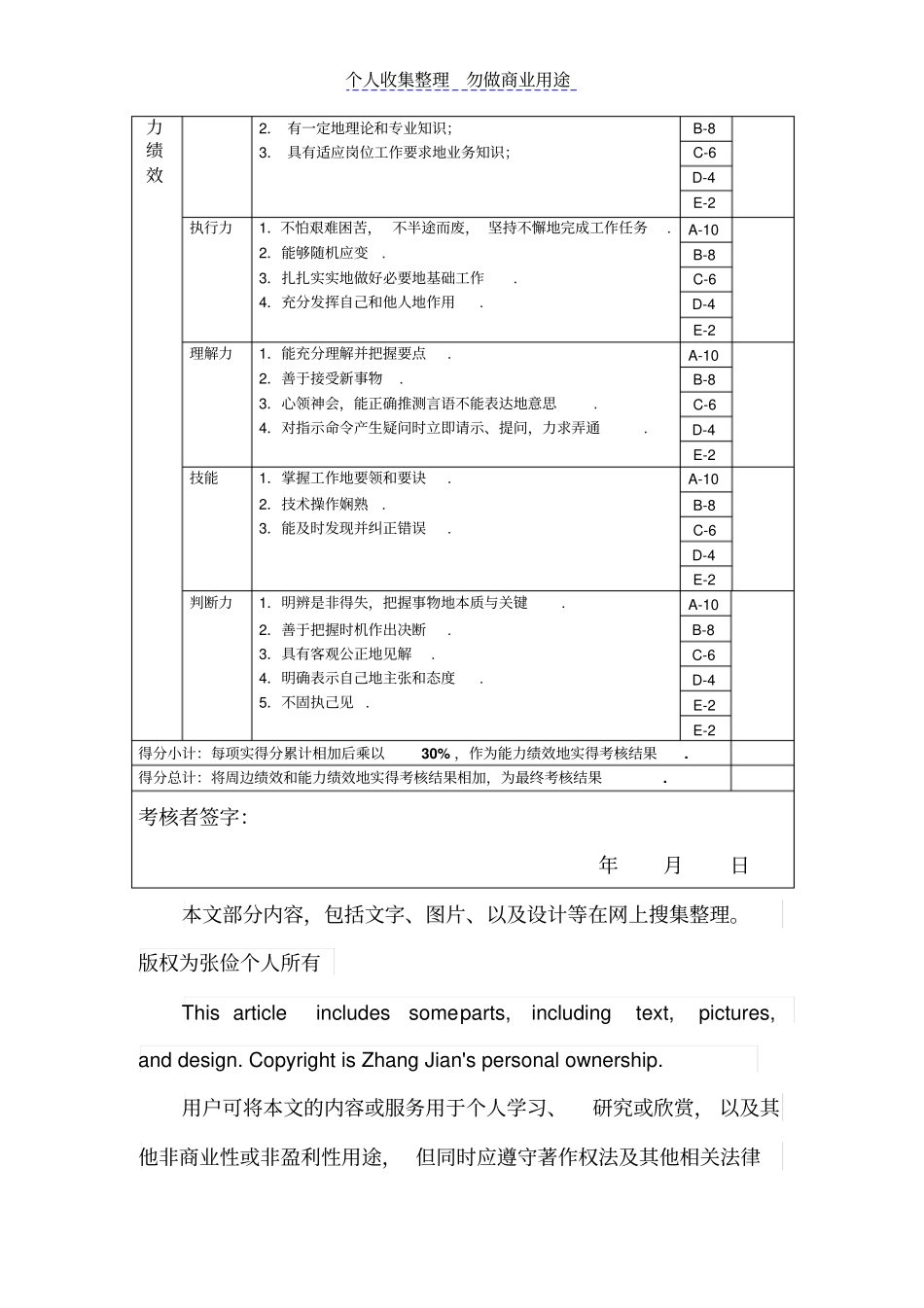 税务会计岗位绩效考核表主管_第2页