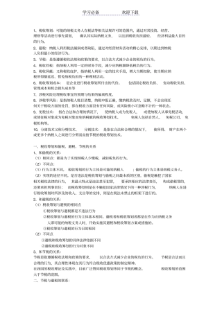税收筹划名词、简答