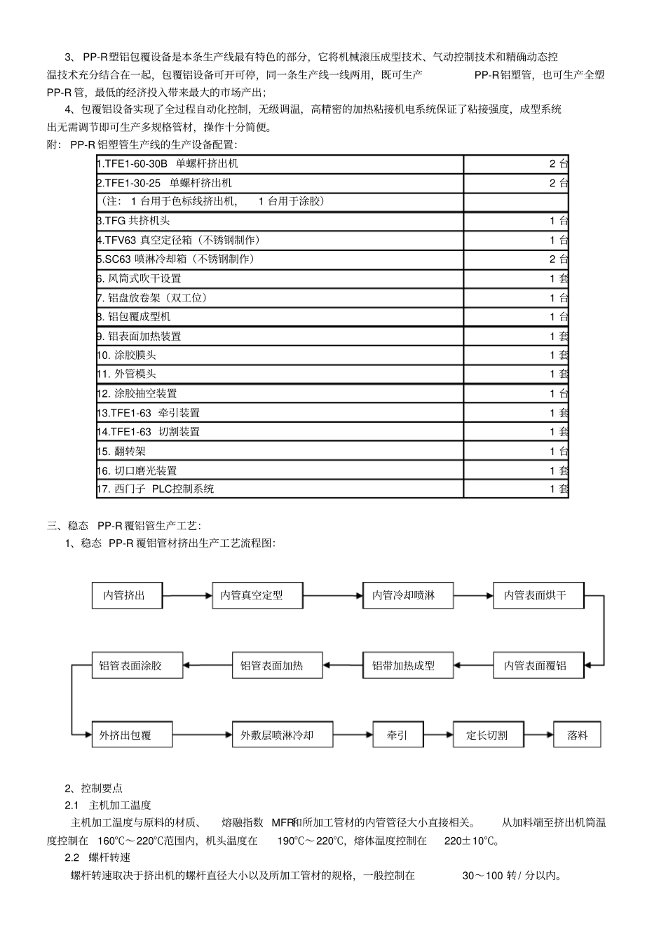稳态PP-R覆铝管材生产设备及工艺技术概述_第2页