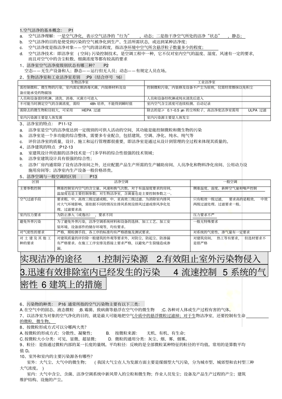 空气洁净技术期末考试笔记整理_第2页