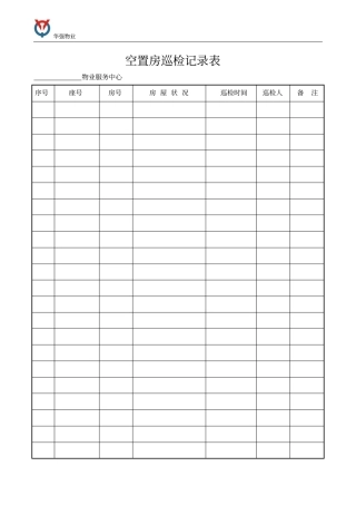 空置房巡检记录表