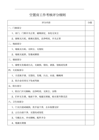 空置房工作考核评分细则
