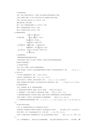 空间中的垂直和平行的证明方法