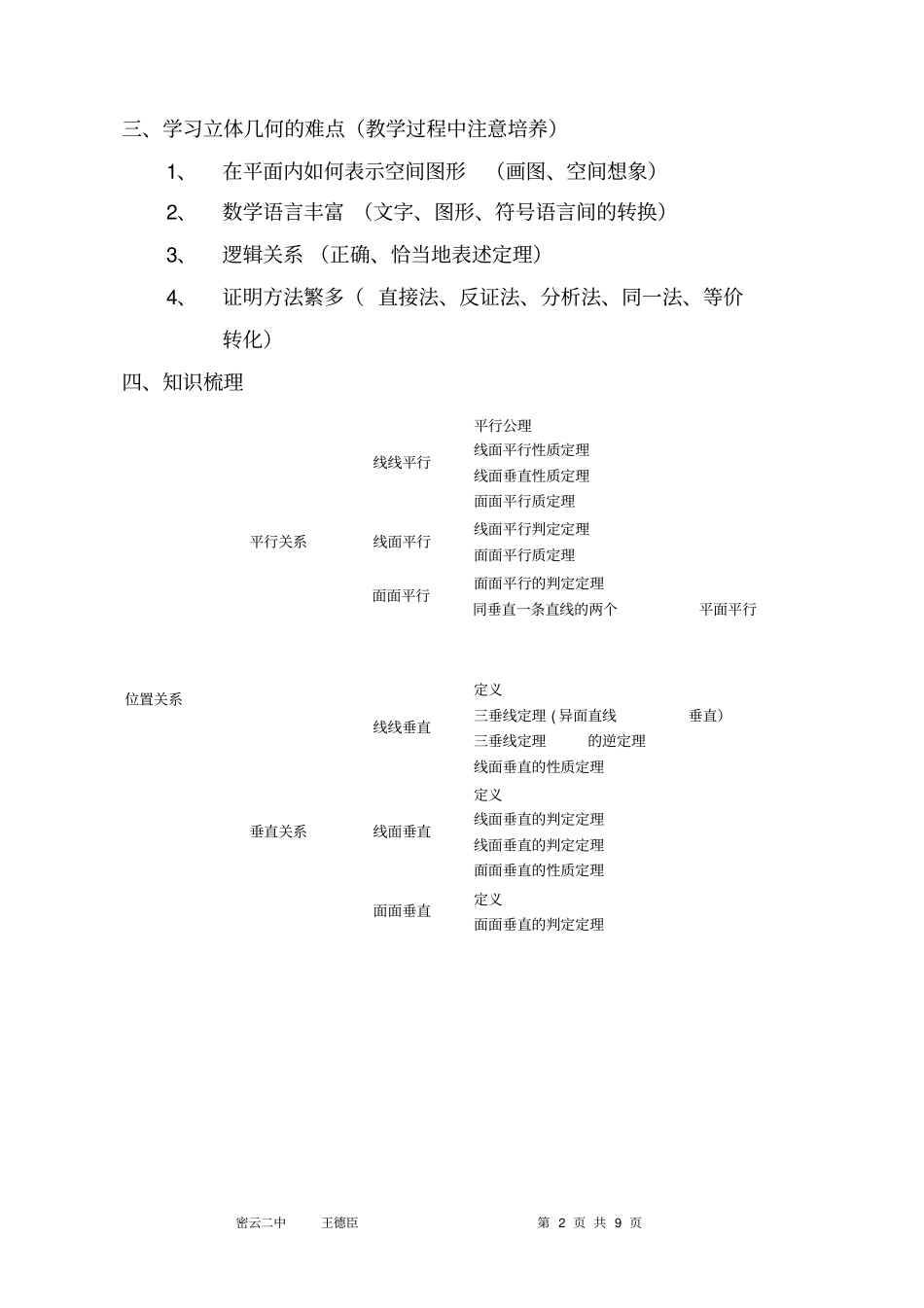 立体几何教学建议_第2页