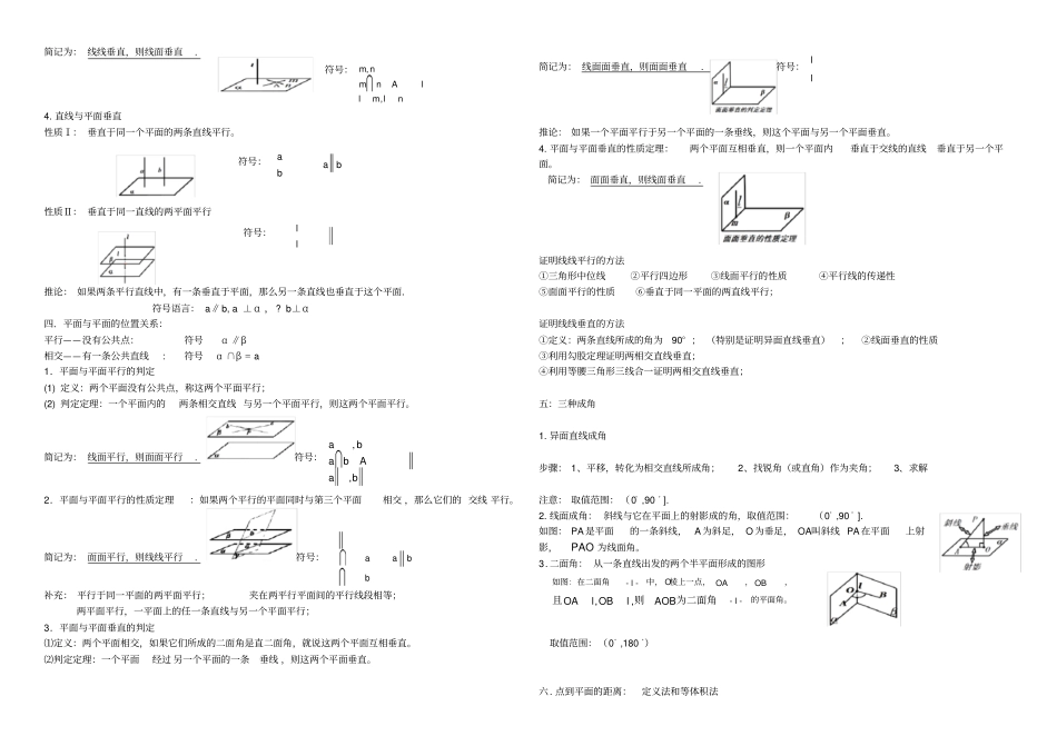 立体几何知识点总结全_第2页