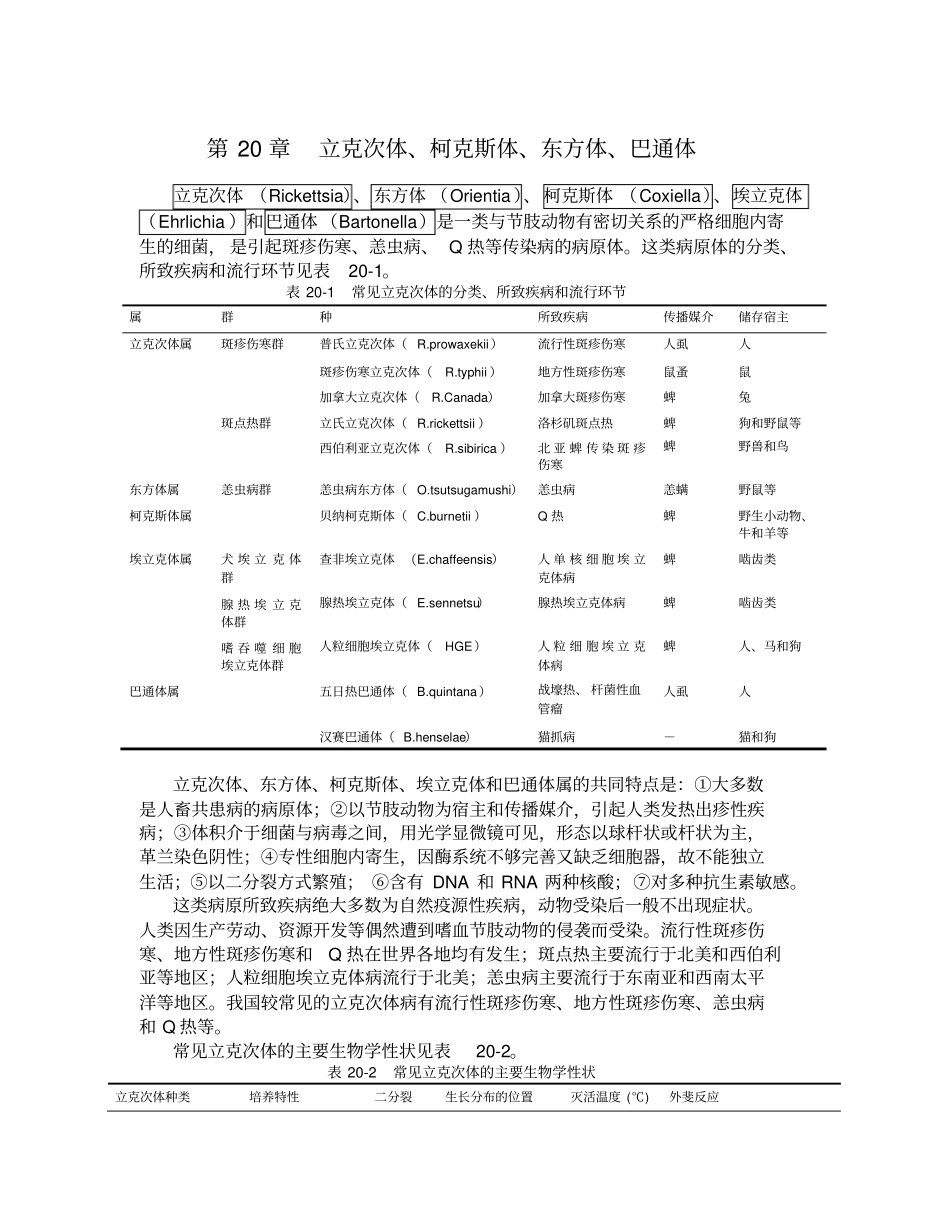 立克次体、柯克斯体、东方体、巴通体_第1页