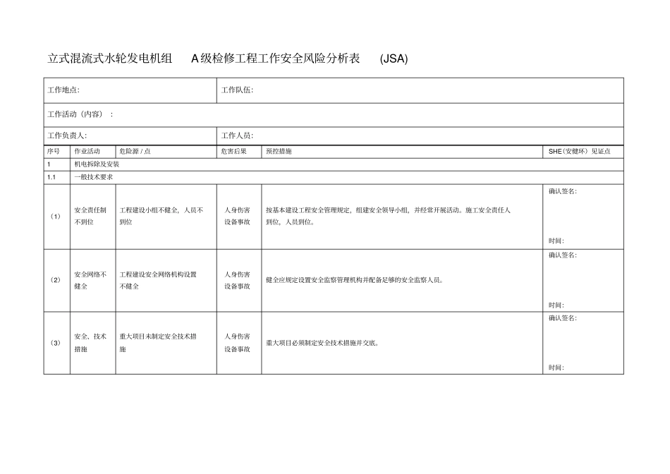 立式水轮发电机组检修安全工作风险分析_第2页
