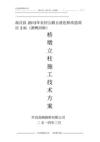 立柱工程专项施工方案