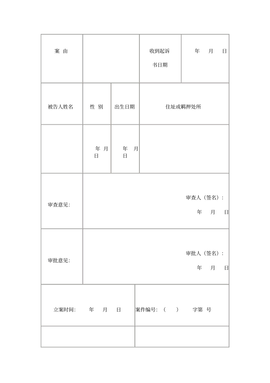 立案登记表公诉案件用_第3页