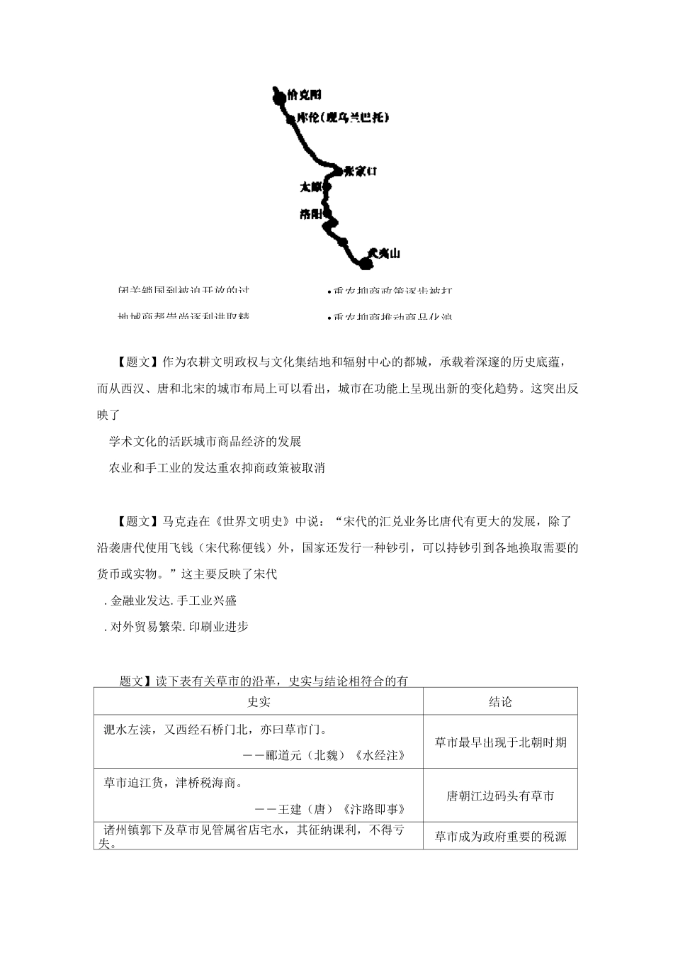 高中历史1-3古代商业的发展习题[新人教版]_第2页