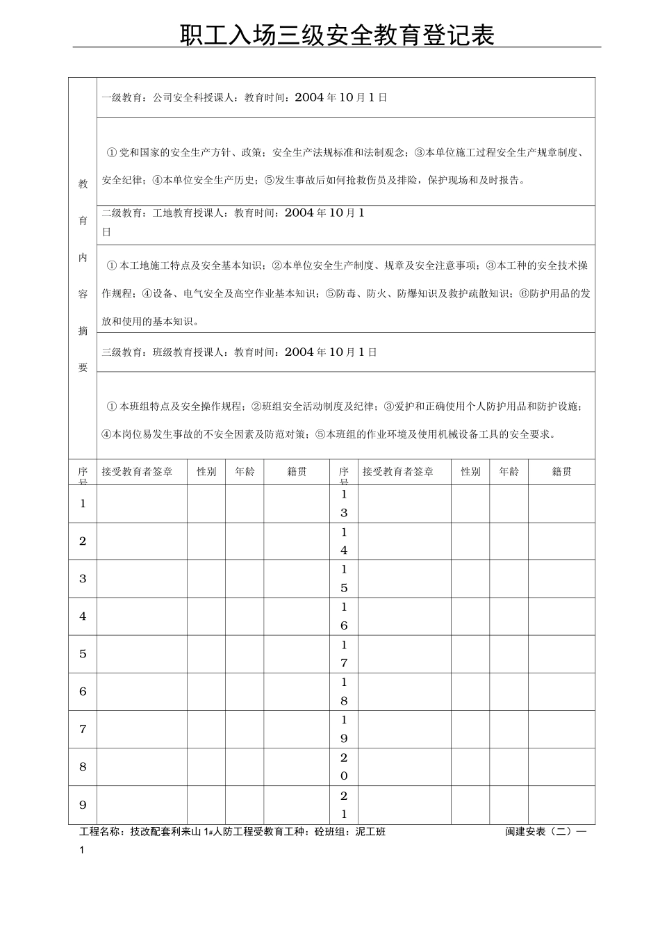 三级安全教育与安全技术交底大全_第1页