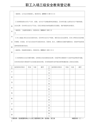 三级安全教育与安全技术交底大全