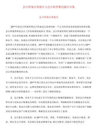 会计档案自查报告与会计检查整改报告合集